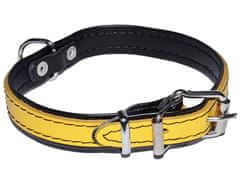 sarcia.eu Žlutý kožený obojek pro psa DINO 18mm/43cm 