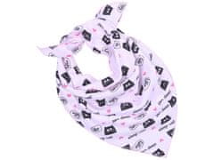 sarcia.eu Růžový, dětský šátek/šátek s opakujícím se vzorem kočiček 