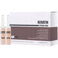 KayPro Keratin Restructuring Lotion - keratinové ampule pro poškozené vlasy, má vyživující účinky na vlasy, regeneruje vnější povrch vlasu, 12x10ml