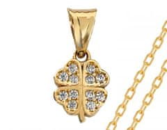 Lovrin Sada zlatých šperků 14K zlatý jetel osazený kubickou zirkonií 1,2 g