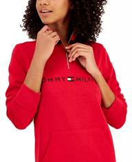 Tommy Hilfiger Dámské mikinové šaty Logo Funnel červené XS