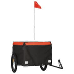 Greatstore Přívěsný vozík za kolo černý a oranžový 45 kg železo