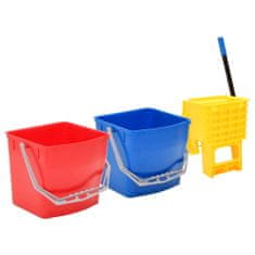 Vidaxl Úklidový vozík s kbelíky a ždímačkou PP a oxfordská tkanina