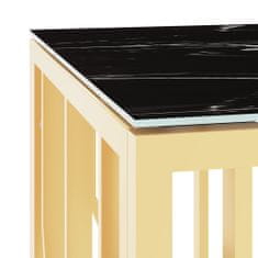 Greatstore Konferenční stolek zlatý 110 x 45 x 45 cm nerezová ocel a sklo