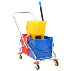 shumee Úklidový vozík s kbelíky a ždímačkou PP a chromovaná ocel