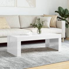 Greatstore Konferenční stolek lesklý bílý 102x50x36 cm kompozitní dřevo