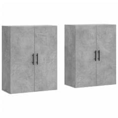 Vidaxl Nástěnné skříňky 2 ks betonově šedé 69,5 x 34 x 90 cm