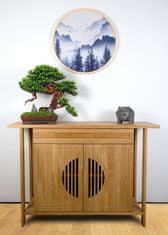 Bondek Asijský obraz v dřevěném rámu pr. 60 cm- Hejno nad lesem