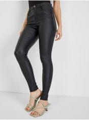 Orsay Černé dámské koženkové kalhoty ORSAY S