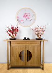 Bondek Asijský obraz v dřevěném rámu pr. 60 cm - Růžový lotos