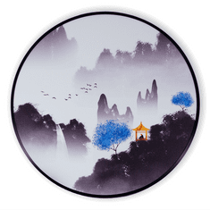 Bondek Asijský obraz v rámu pr. 60 cm - Horský chrám