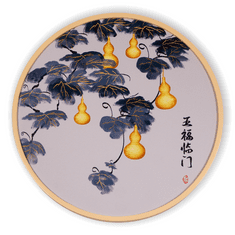 Bondek Asijský obraz v dřevěném rámu pr. 60 cm - Požehnání pěti žlutejch