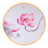 Asijský obraz v dřevěném rámu pr. 60 cm - Růžový lotos