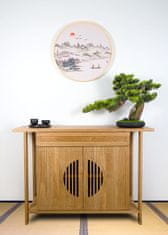 Bondek Asijský obraz v dřevěném rámu pr. 60 cm - Převozník