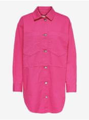 ONLY Tmavě růžová dámská oversize košilová bunda ONLY Drew XS