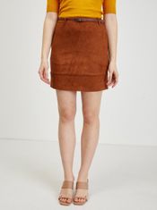 Orsay Hnědá dámská sukně v semišové úpravě ORSAY XL