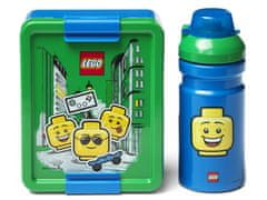 sarcia.eu Zelenomodrý box na svačinu a sada lahví 390 ml. LEGO Boy 