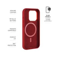 FIXED Kožený zadní kryt FIXED MagLeather s podporou MagSafe pro Samsung Galaxy S24, červený