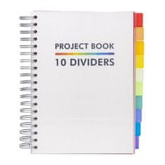 Pukka Pad Spirálový sešit "White Project Book", mix vzorů, B5, linkovaný, 100 listů, 9603-PB