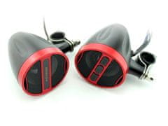 CARCLEVER Zvukový systém na motocykl, skútr, ATV s FM, USB, BT, barva červená/černá (rsm103r)