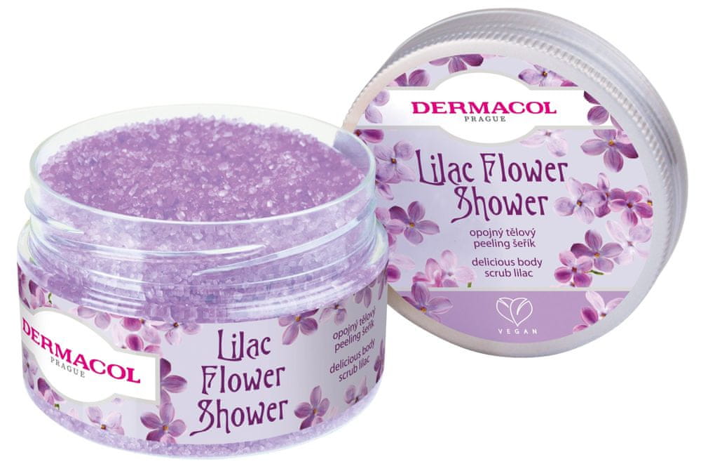 Dermacol Flower shower tělový peeling Šeřík 200 g