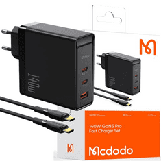 Mcdodo Nabíječka USB-C, GaN, 140W + kabel USB-C 240W, 2M , McDodo CH-2913