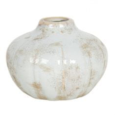 Pastelově modrá keramická váza s patinou