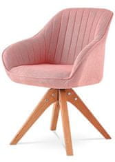 Autronic Moderní jídelní židle Jídelní židle, látka růžová, nohy masiv buk (HC-770 PINK2)