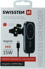 SWISSTEN Magnetický držák do ventilace auta s bezdrátovým nabíjením 15w (kompatibilní s magsafe)