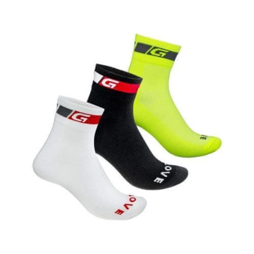 GRIP GRAB 3PACK Tricolore Regular Cut cyklo ponožky