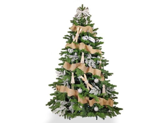 LAALU.cz Ozdobený umělý vánoční stromeček se 100 ks ozdob SEVERSKÁ ZIMA 150 cm se stojánkem a vánočními ozdobami