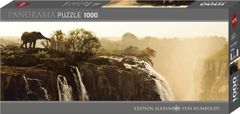 Heye Panoramatické puzzle Slon (Viktoriiny vodopády, Zambie) 1000 dílků