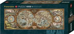 Heye Panoramatické puzzle Mapa světa (polokoule) 6000 dílků