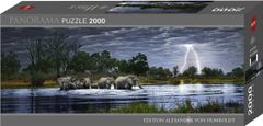 Heye Panoramatické puzzle Sloní stádo (Botswana) 2000 dílků