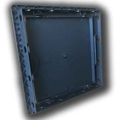 Mikawi Plastová revizní dvířka 400 x 400 mm s montážním límcem – černá – MIKAWI 66-1027