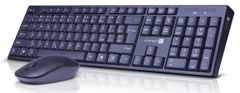 IT Combo bezdrátová černá klávesnice + myš, 2,4GHz, USB, CZ + SK layout, černá