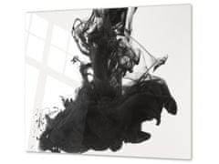 Glasdekor Ochranná deska černý dým bílé pozadí - Ochranná deska: 40x40cm, Lepení na zeď: Bez lepení na zeď
