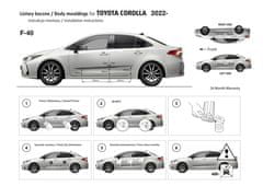 Rider Ochranné boční lišty na dveře, Toyota Corolla XII, 2022- , Sedan, Facelift