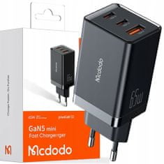 Mcdodo Nabíječka USB-C USB-A, GAN 5 pro, rychlá, 65W, Mcdodo CH-1540