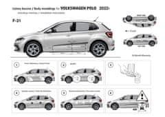 Rider Ochranné boční lišty na dveře, VW Polo VI, 2022- , Facelift