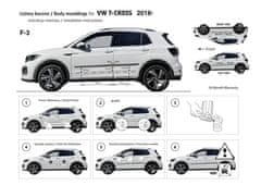 Rider Ochranné boční lišty na dveře, VW T-Cross, 2018- ,
