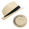 Pánský a dámský slaměný klobouk Trilby na léto velikost 58 - béžová