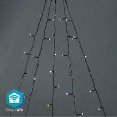 Nedis SmartLife chytrý vánoční řetěz stromek 5x4 m, 200 LED, venkovní IP65, teplá bílá (WIFILXT11W200)