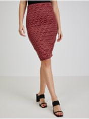 Orsay Červená dámská vzorovaná pouzdrová sukně ORSAY L