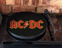 CurePink Podložka na talíř gramofonu AC/DC: Logo (průměr 30,5 cm)