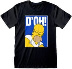 CurePink Pánské tričko The Simpsons|Simpsonovi: Doh (L) černá bavlna