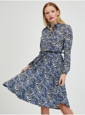 Orsay Modro-bílé dámské vzorované šaty ORSAY L