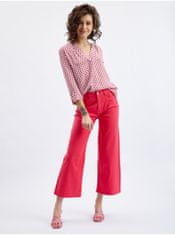 Orsay Tmavě růžové dámské zkrácené flared fit džíny 36