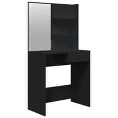 Vidaxl Toaletní stolek se zrcadlem černý 74,5 x 40 x 141 cm