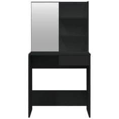 Greatstore Toaletní stolek se zrcadlem černý 74,5 x 40 x 141 cm